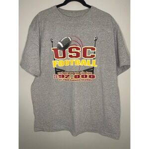 USC Trojans Football T-Shirt Mens Large Gray Red Oak With 92000 Friends